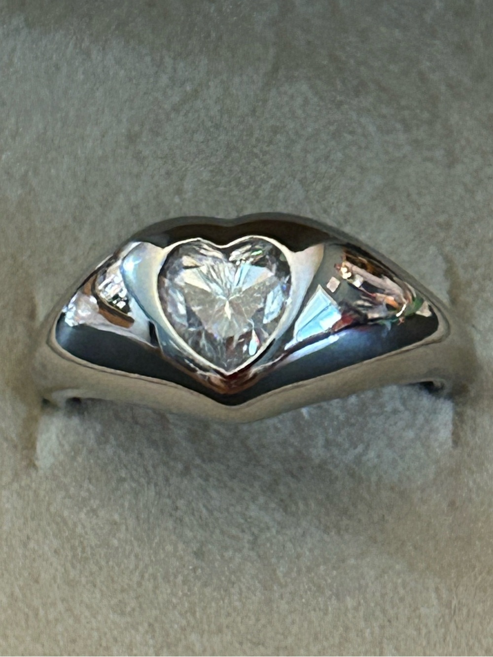 1.20CTW Heart❤️Shape Moissanite 💎Solitaire Ring 925 Solid Sterling Silver Size 7